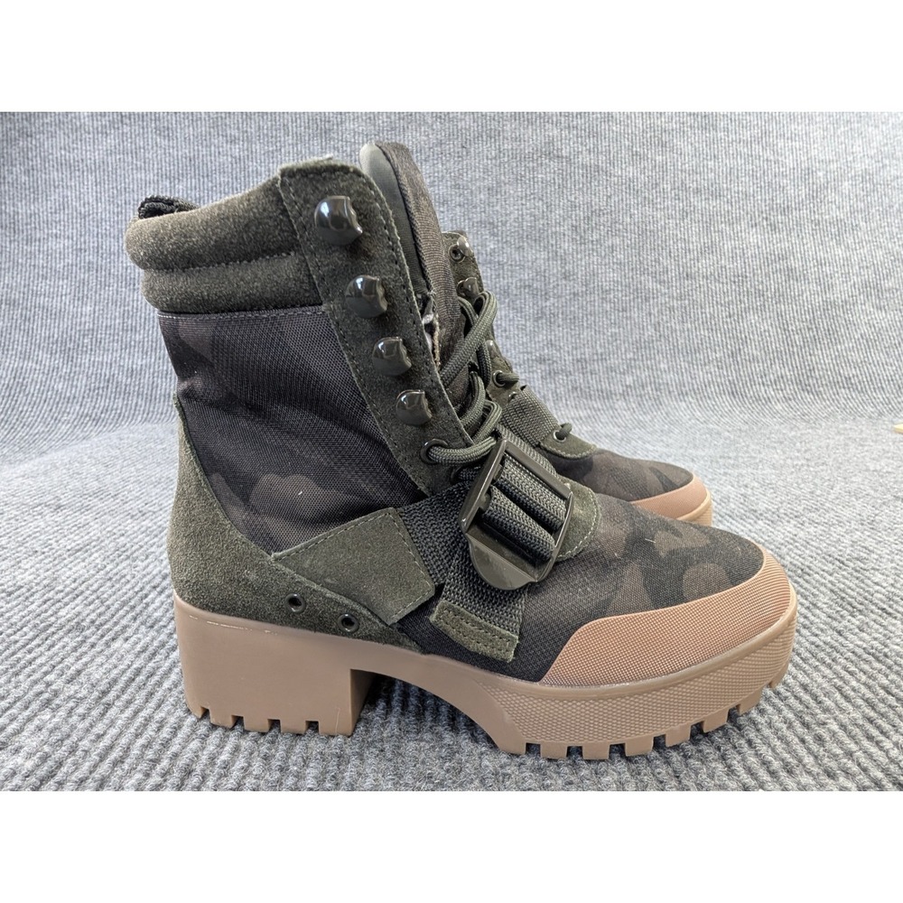 Steve Madden Nayra Combat Platform Ankle Boots Womens 7.5 Green Camo Streetwear - Picture 9 of 9